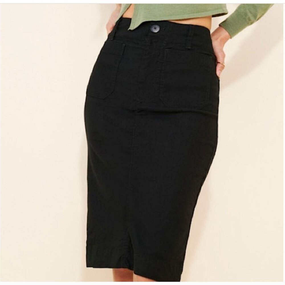 Anthropologie Maeve The Colette Linen Blend Midi Skirt